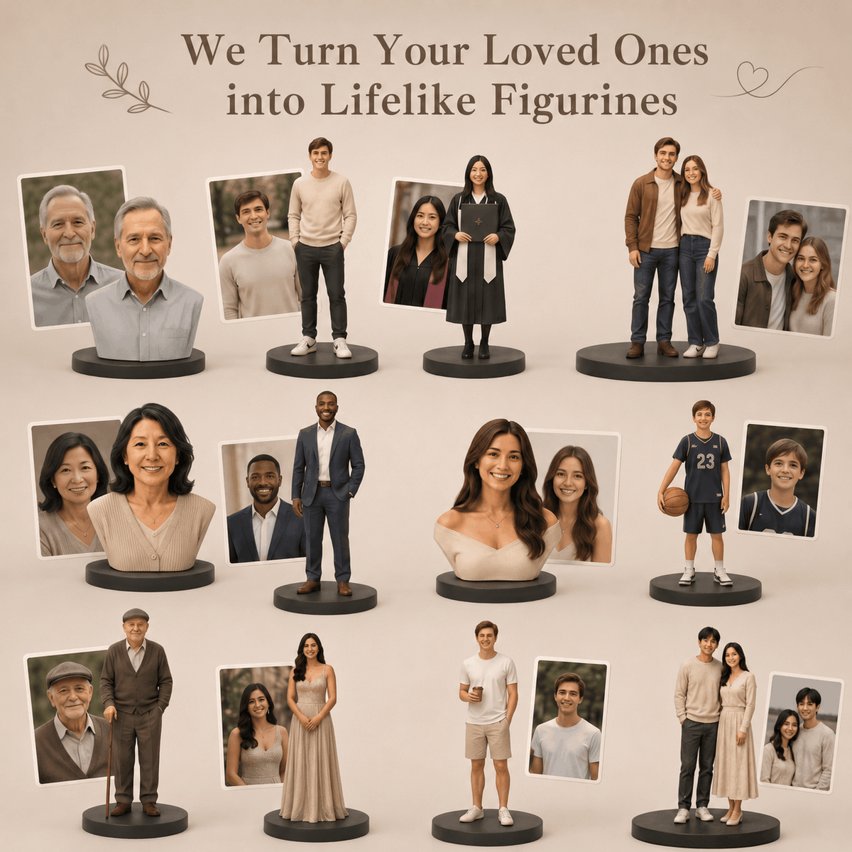 MemoPortrait Personalized Desktop Photo Frame and Note Holder