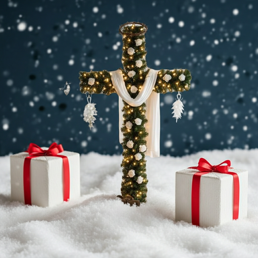 FaithGlow Christmas Cross Tree FestiveHeaven