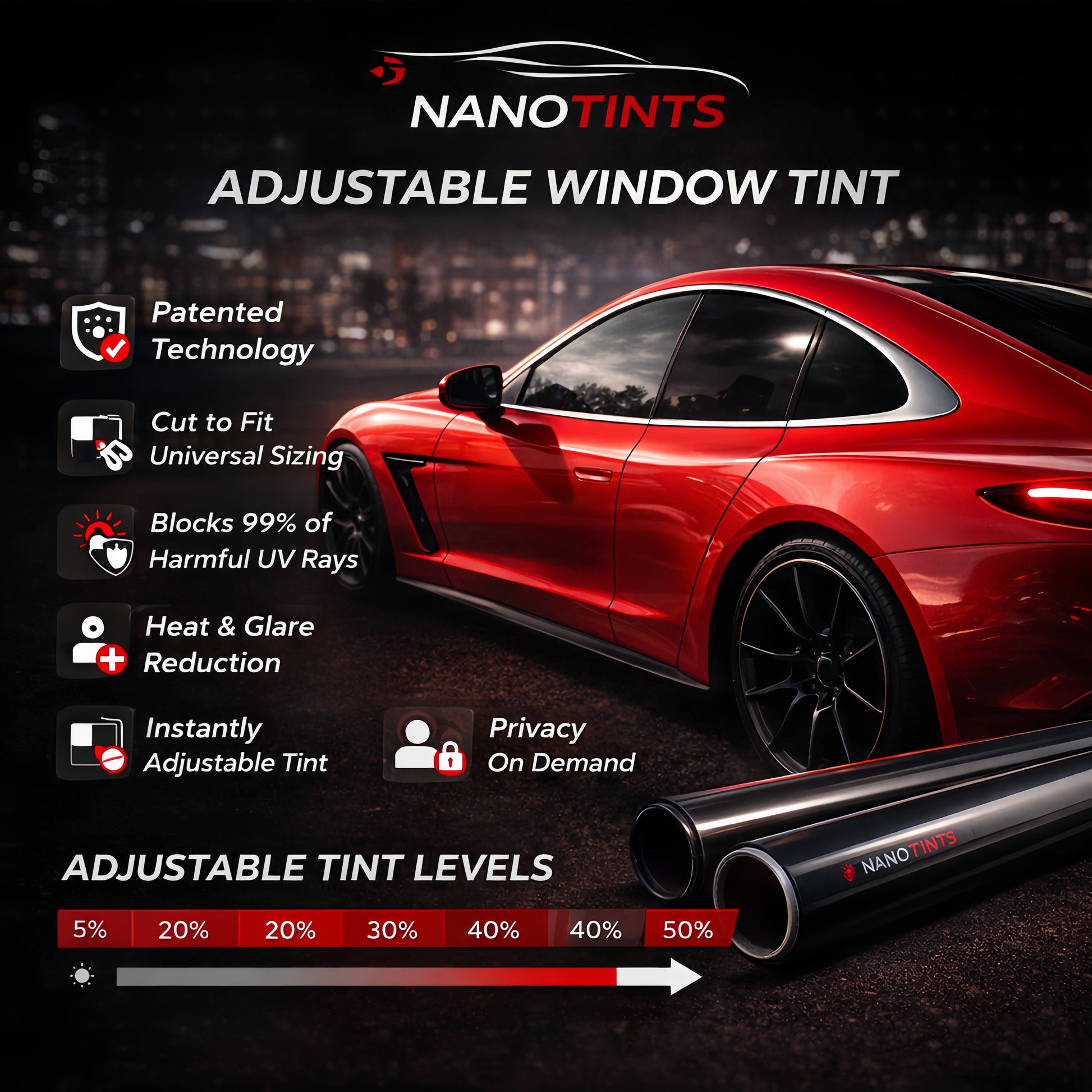 NanoTint Gen II Smart Electric Window Film Privacy Protection